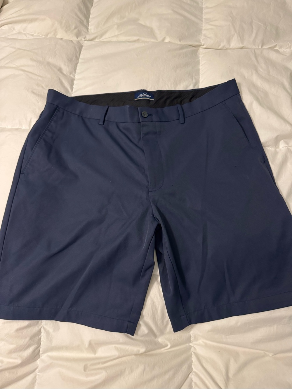 Men's Navy Flat-Front Performance Shorts